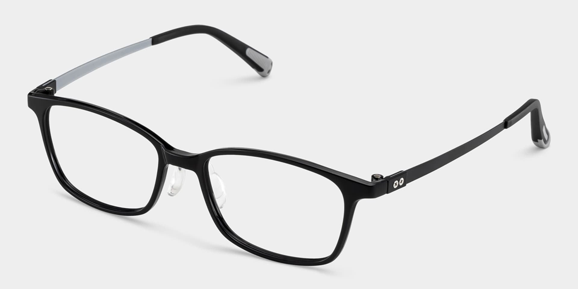 Finne Rectangle Black Frame Eyeglasses for Teens3