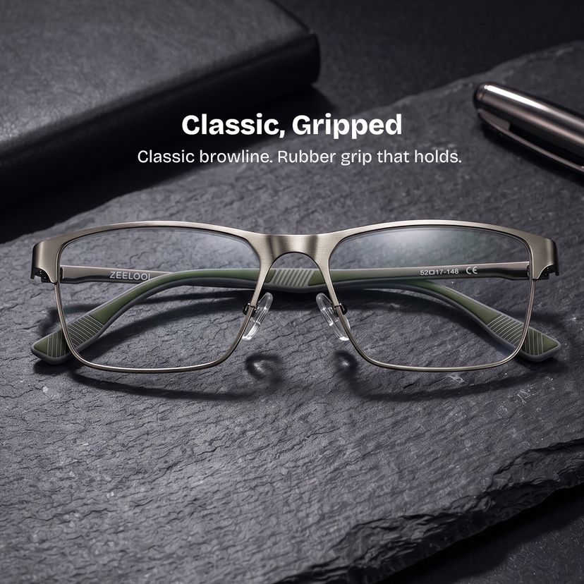Kellen Silver Browline Glasses
