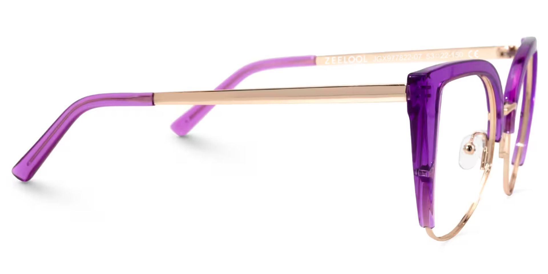 Brewer Cateye Purple Eyeglasses with Translucent Frame2