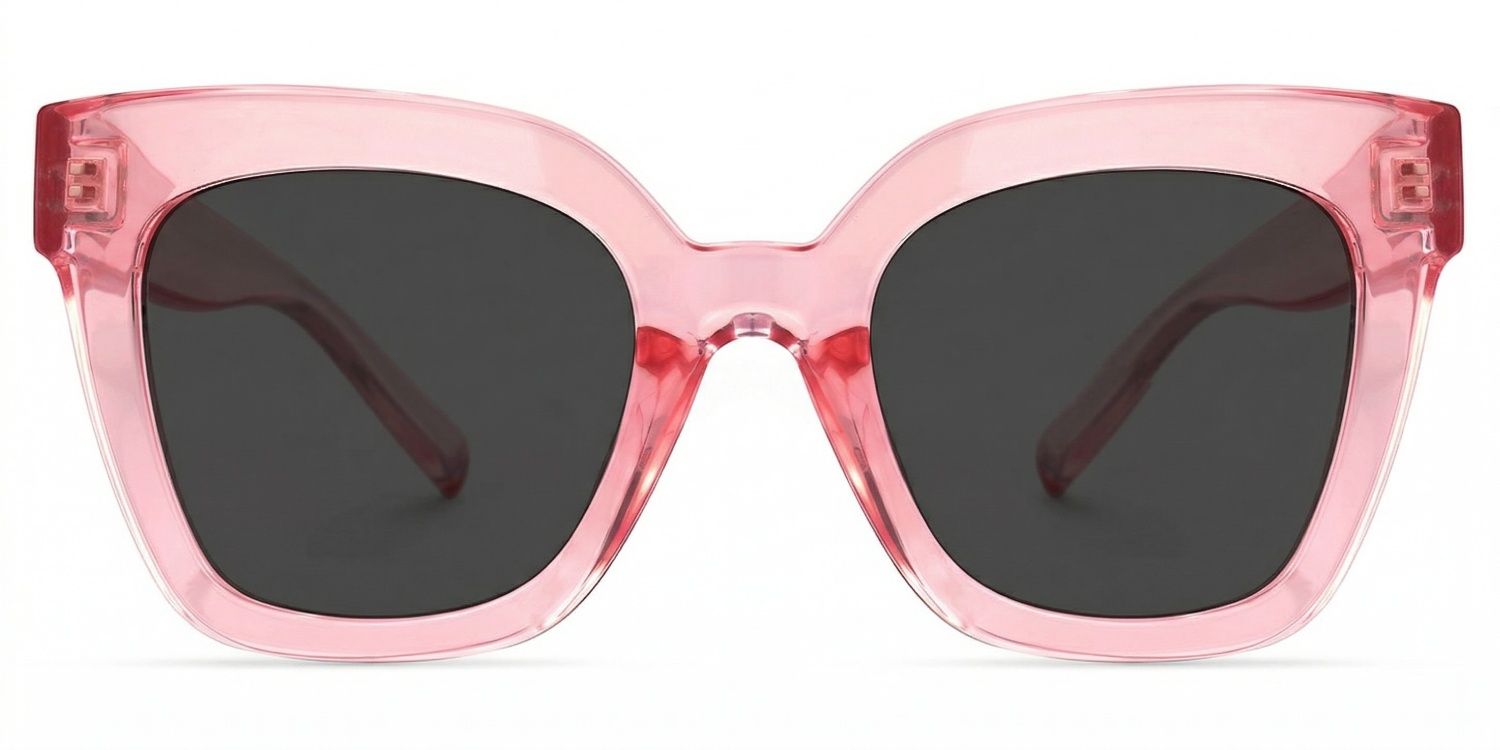Malcolm Pink Translucent Glasses with Square Frames0