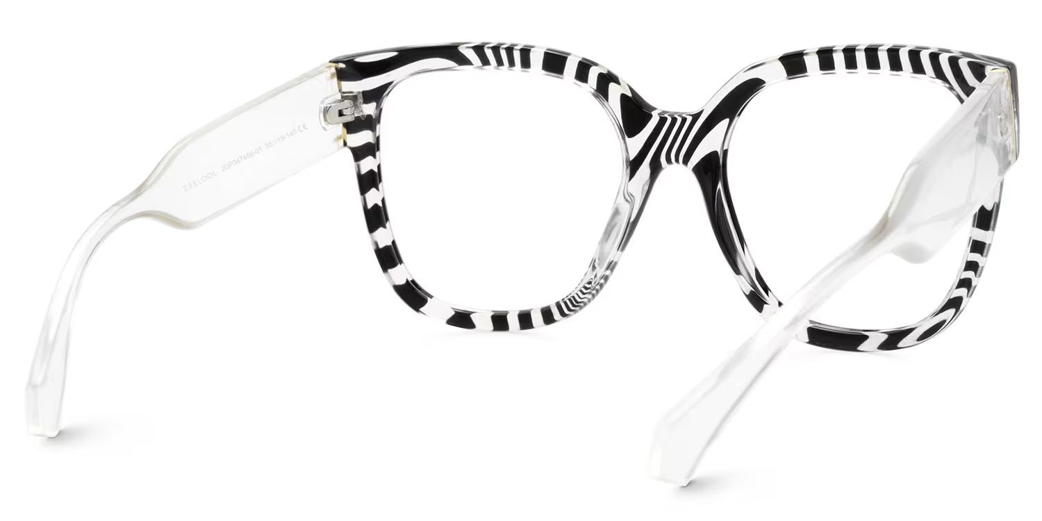 Reineke Zebra Print Eyeglasses and Square Frames3