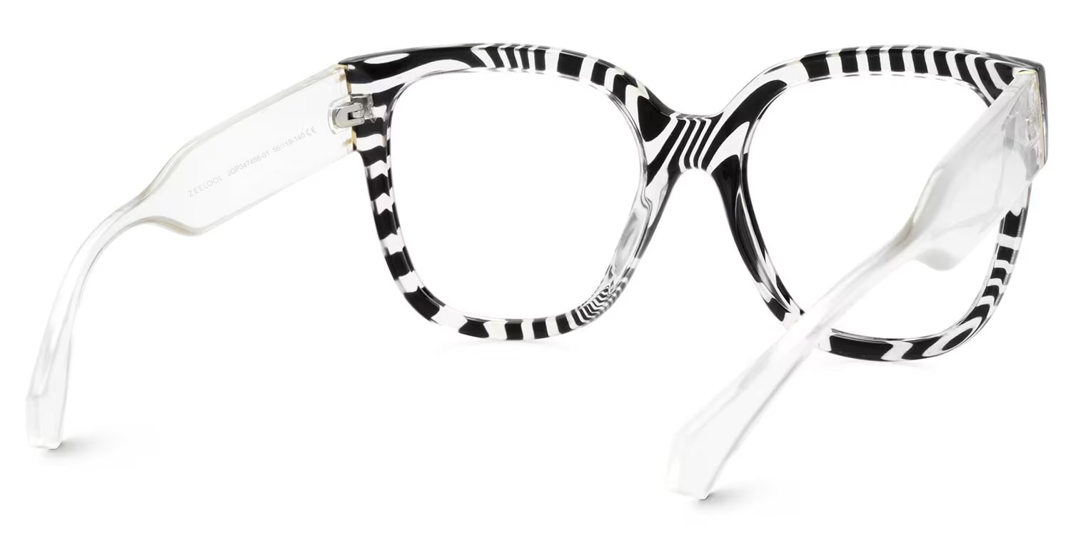 Reineke Square Zebra Print Glasses3
