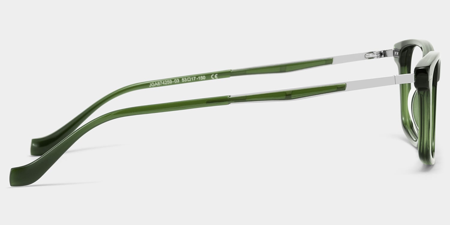 Cozy Rectangle Green Glasses7