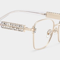 Ellie Rectangle Light Gold Glasses4