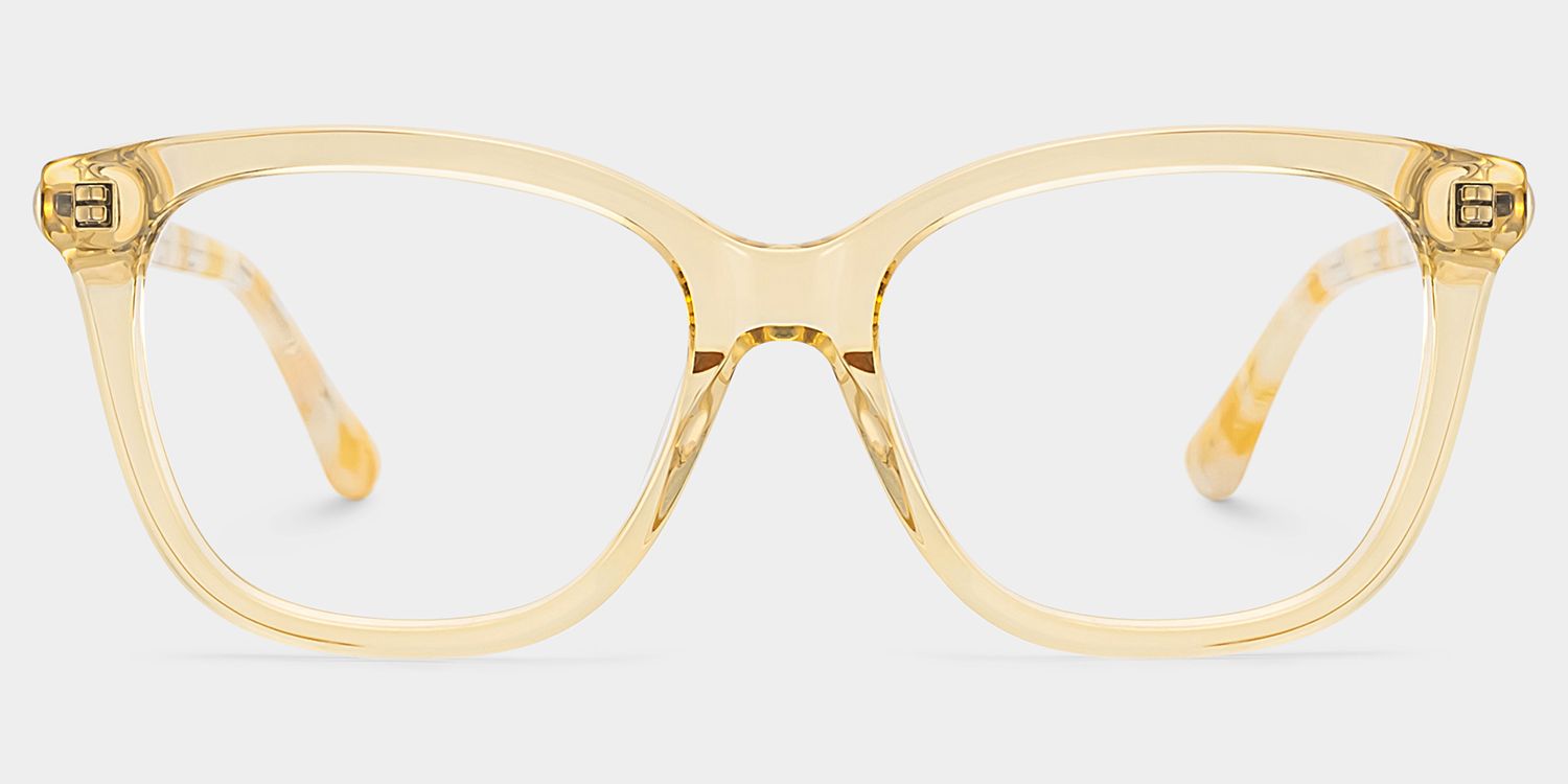Affordable Clear Yellow Isabella Square Glasses Frames | ZEELOOL0