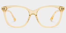 Isabella Clear Yellow Square Glasses0