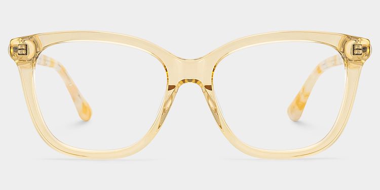 Isabella Clear Yellow Square Glasses