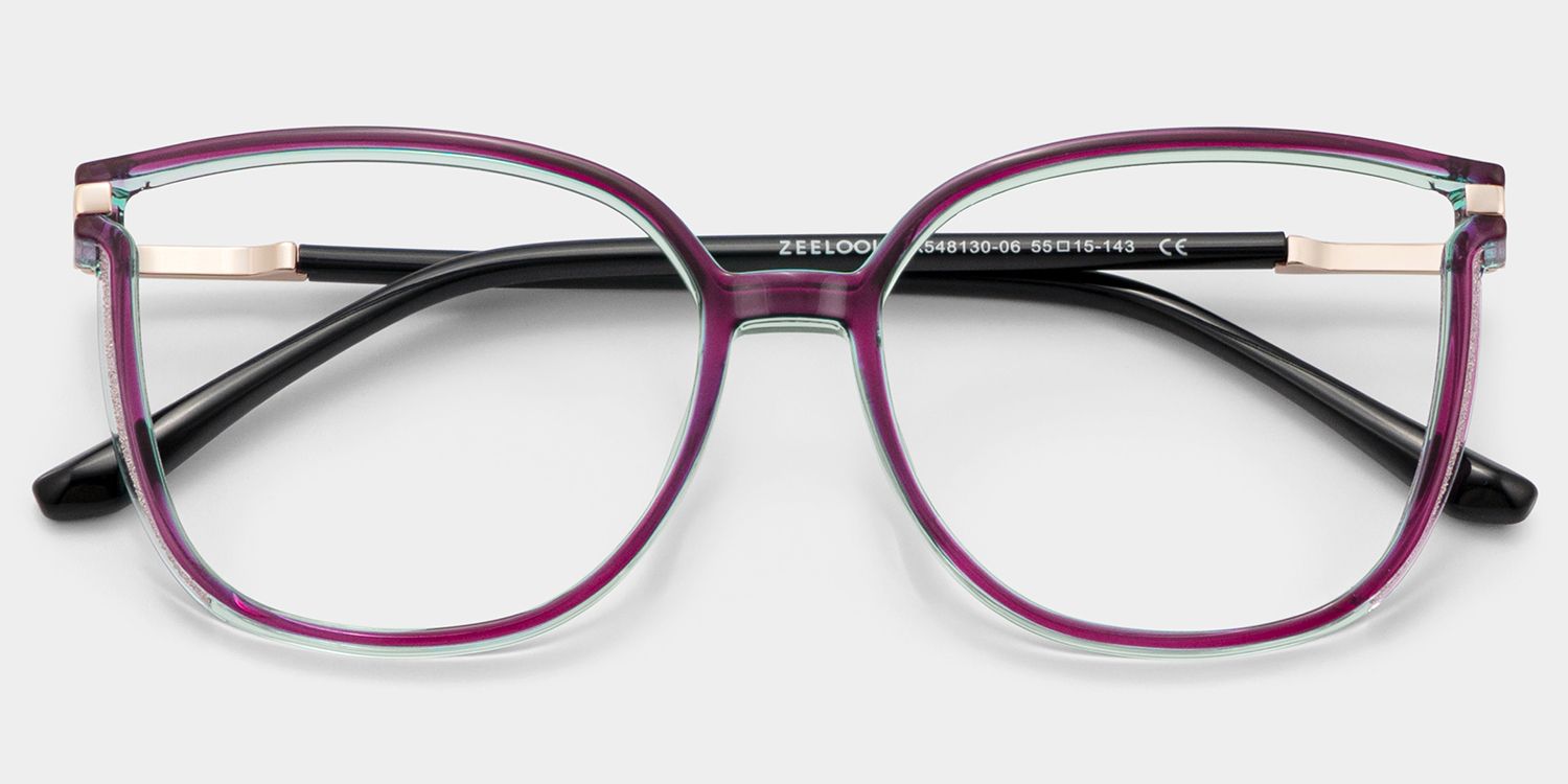 Rodz Square Purple Frame Glasses | Zeelool2