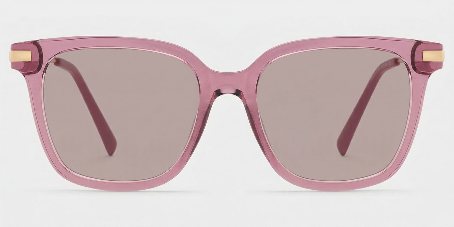 Jacqui Pink Rectangle Polarized Sunglasses for Driving | ZEELOOL0