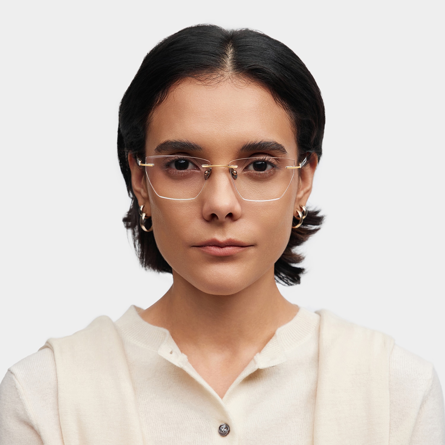 V♡ Ella Cat eye Gold Frame Eyeglasses for Woman| ZEELOOL