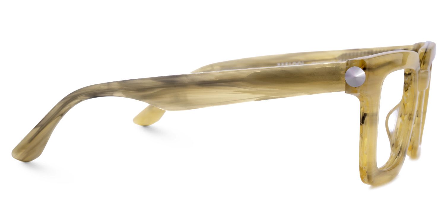 Ruthann Eco Acetate Mustard Yellow Glasses Frames Men's | Zeelool3