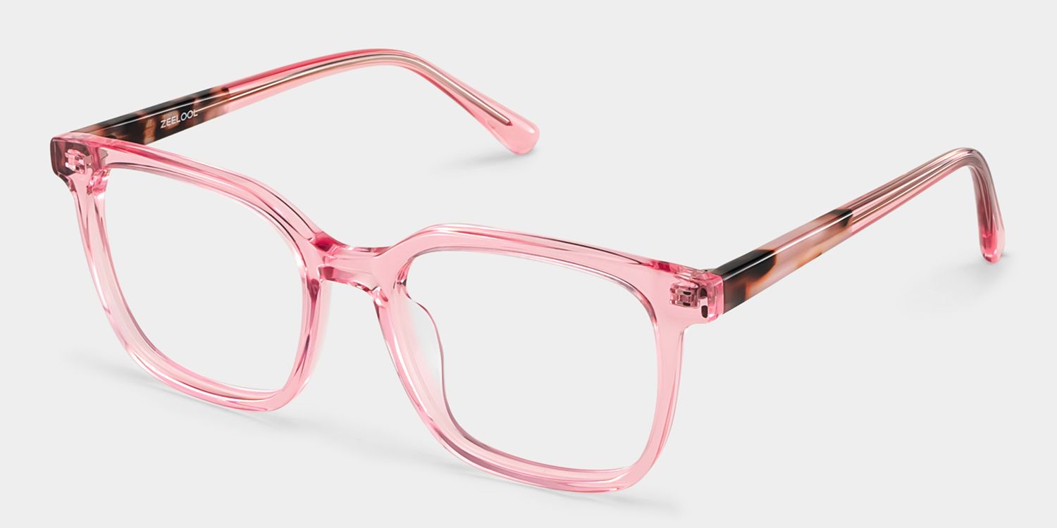 Freya Pink Frame Glasses with Square Frame Online | ZEELOOL6