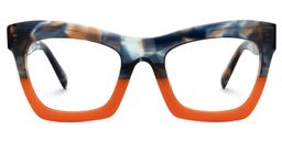 Benitez Square Orange Glasses0