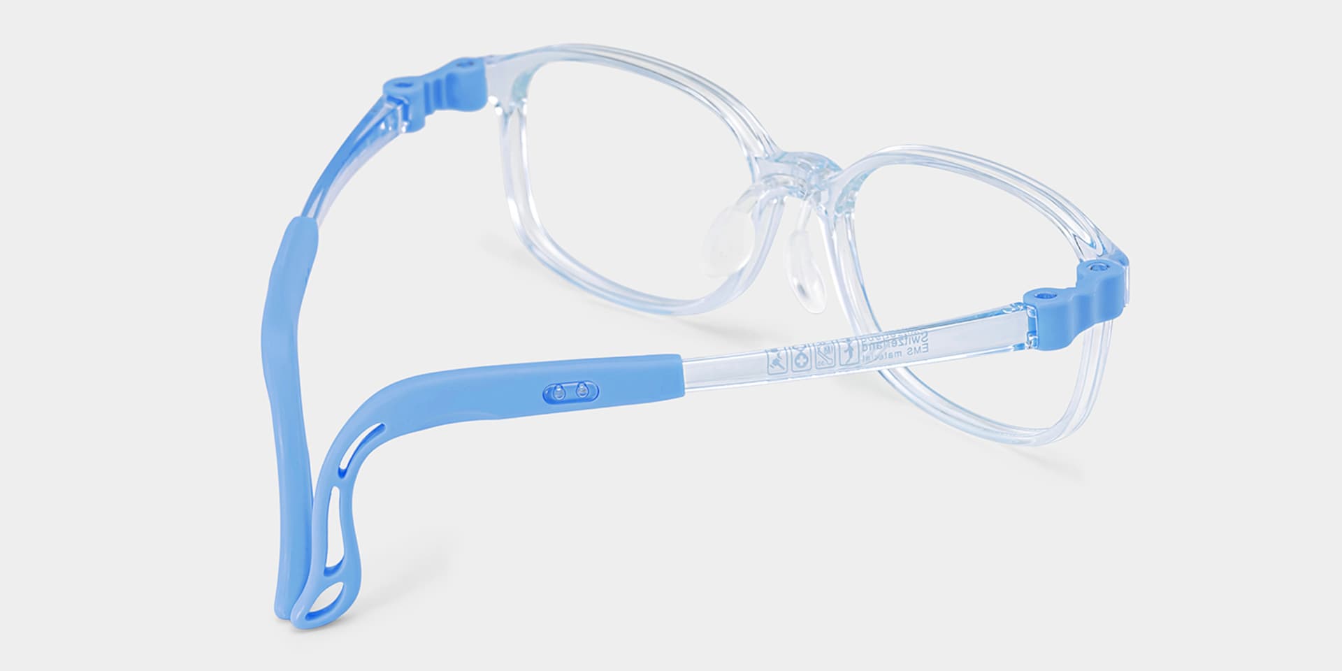 Casey Rectangle Crystal Blue Frame Eyeglasses for Pre-tweens3