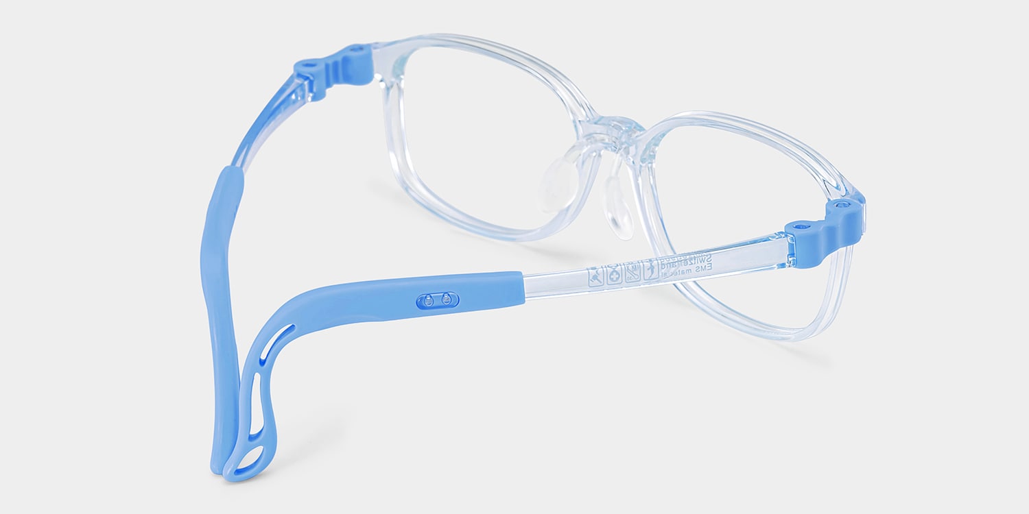 Casey Rectangle Crystal Blue Glasses3