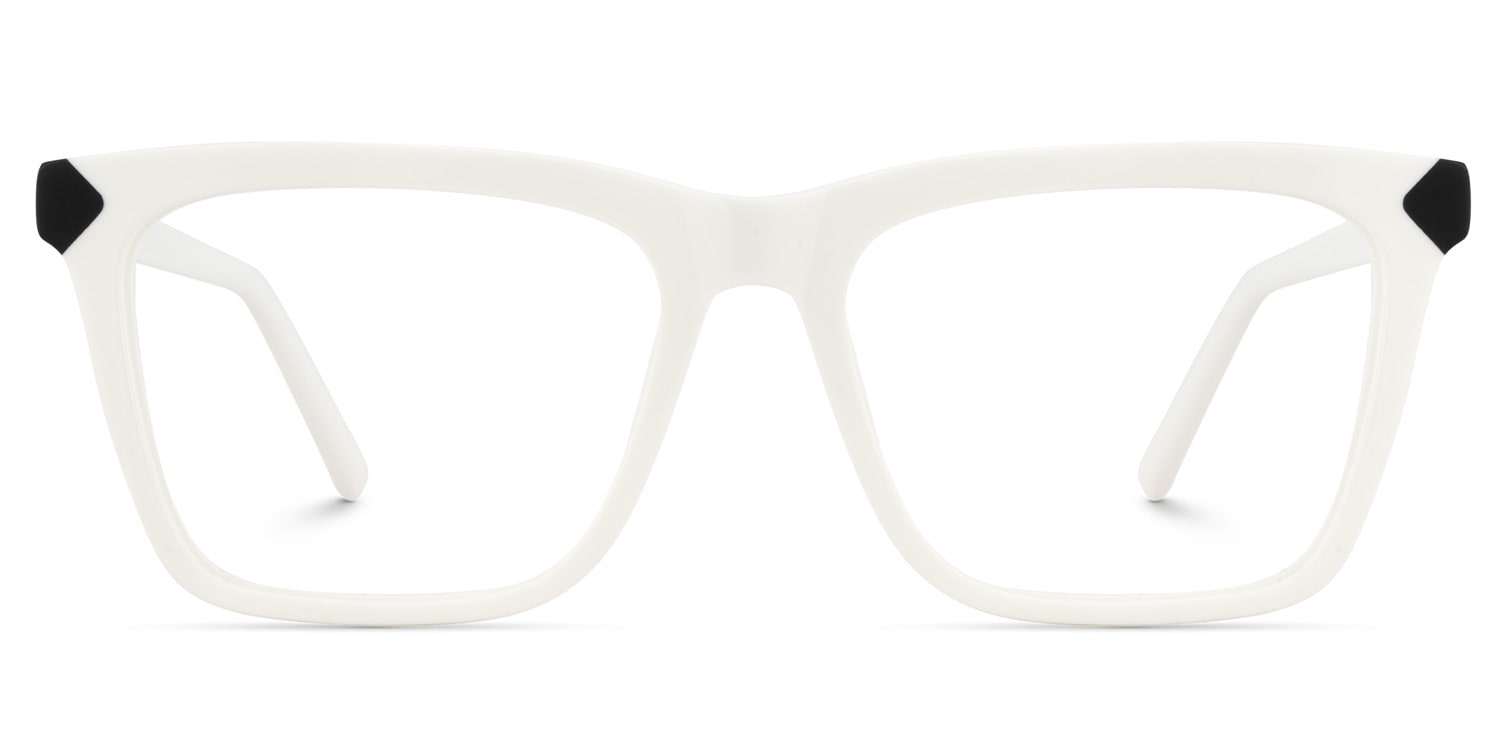Thin White Glasses Frame In Rectangle Shape1