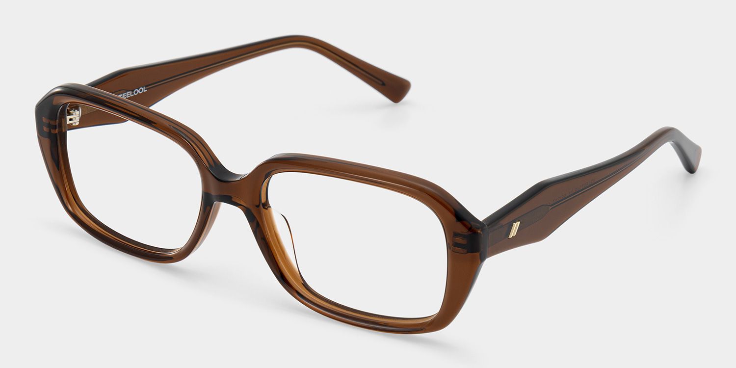 Rowan Orange Brown Rectangle Glasses for Women | ZEELOOL4