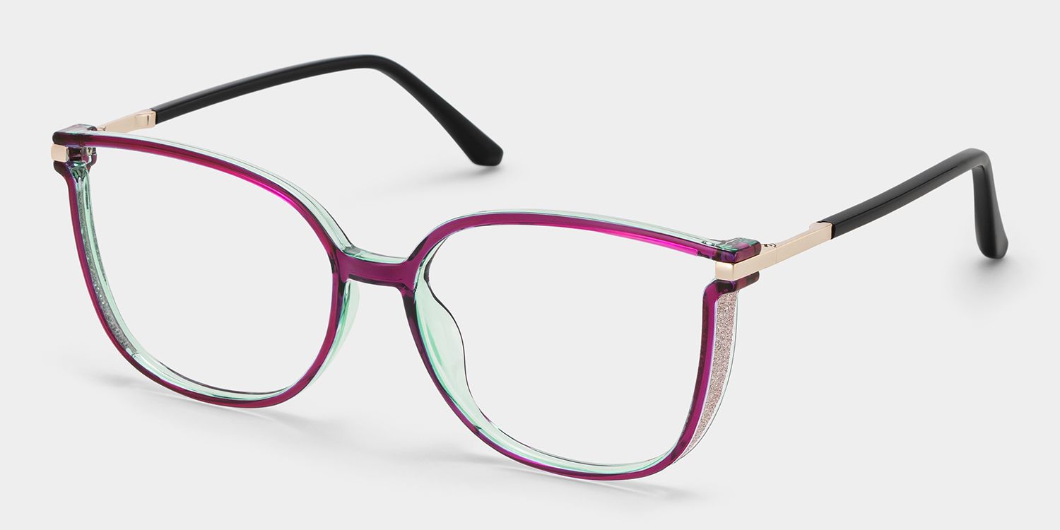 Rodz Square Purple Frame Glasses | Zeelool3