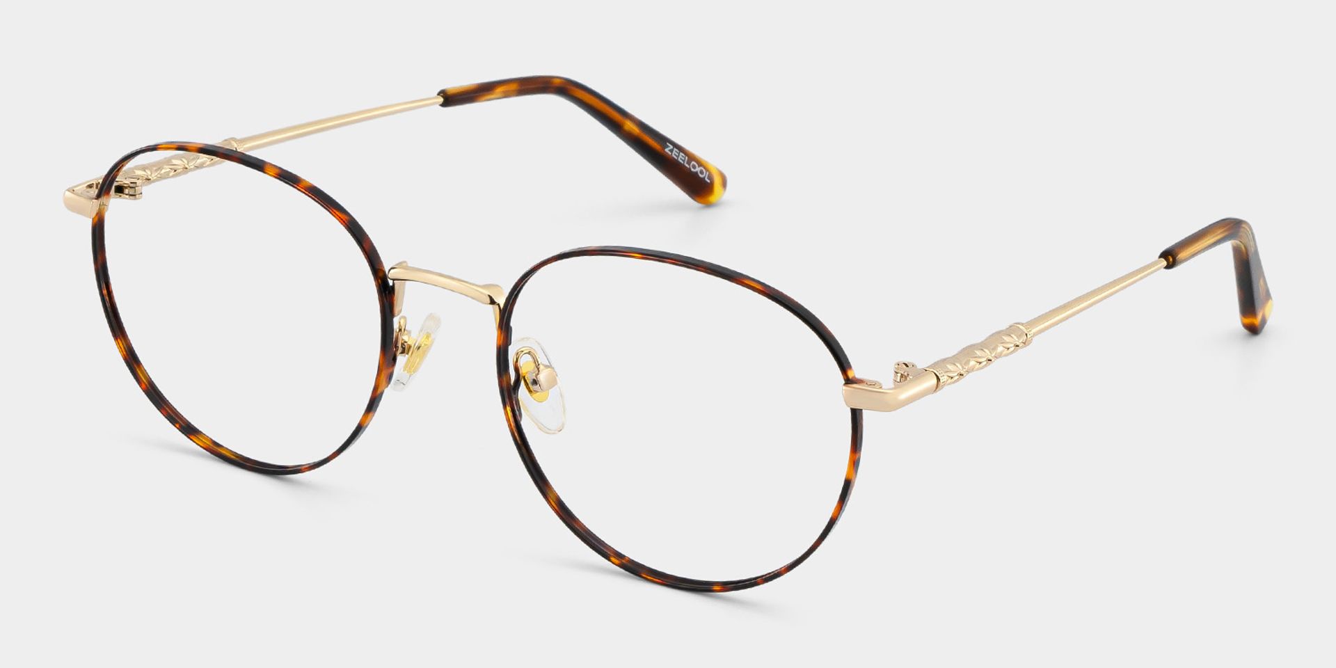Ian Tortoise Frame Glasses with Round Frame Online | ZEELOOL3