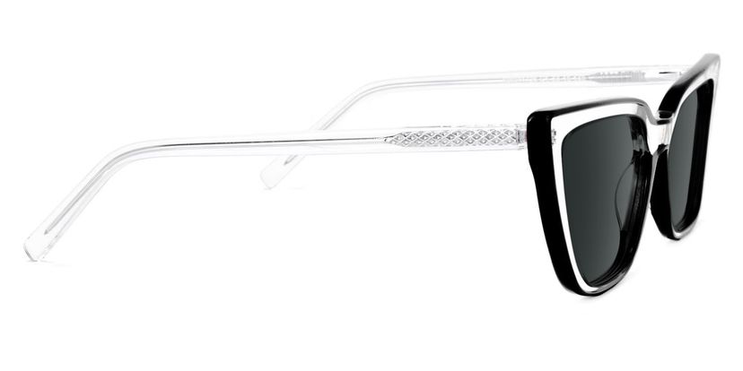 Yosef Cyber Women Black and Clear Cat Eye Frames Sunglasses display picture 3