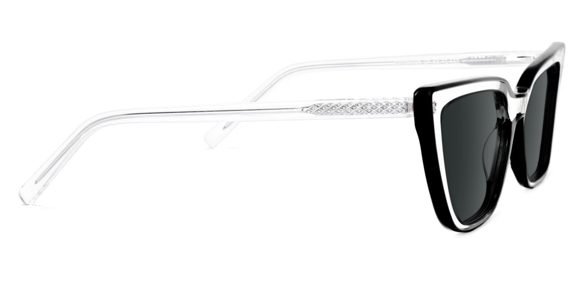 Yosef Cyber Women Black and Clear Cat Eye Frames Sunglasses2