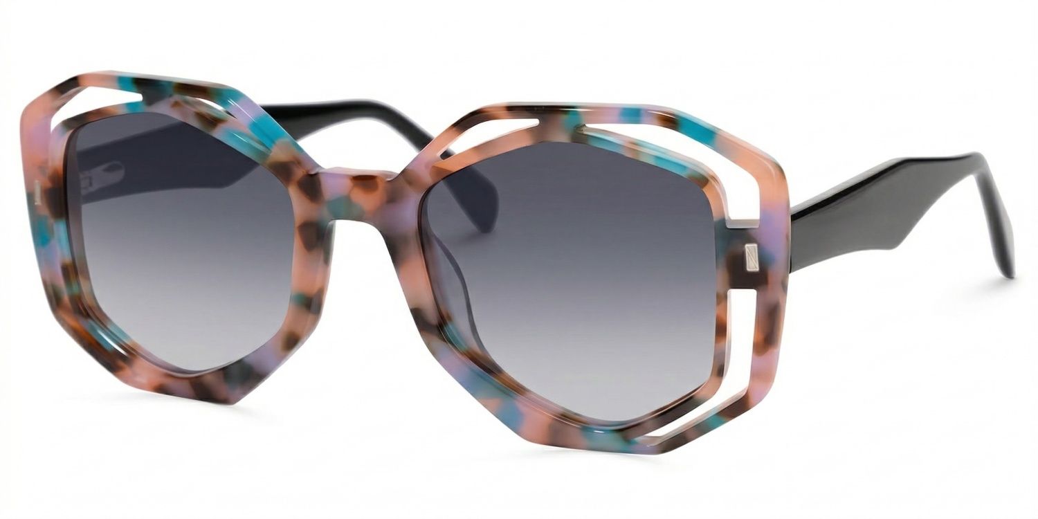 Bobbie Geometric Pink-Tortoise Eyeglasses & Frames1