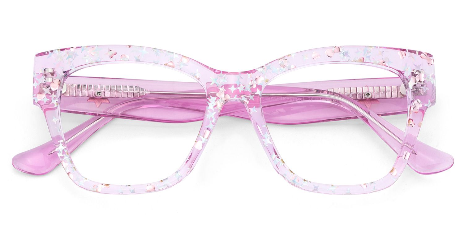Full Rim Square Eyeglasses With Shiny Stars Decorated2