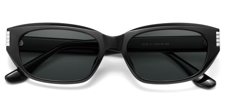 Riviera Geometric Black Sunglasses
