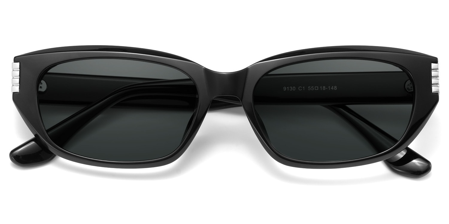 Riviera Geometric Black Sunglasses