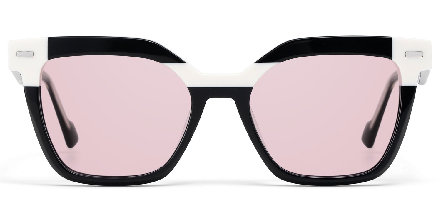 Pinette Tr90 Black White Square Frame Sunglasses | ZEELOOL0