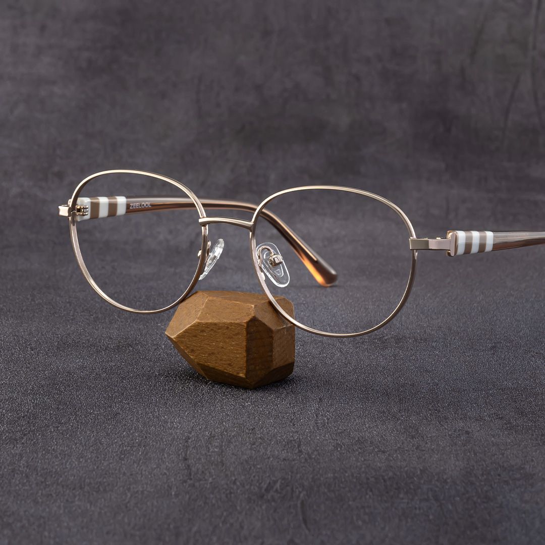 Willa Oval Light gold Frame Eyeglasses for Woman| ZEELOOL0