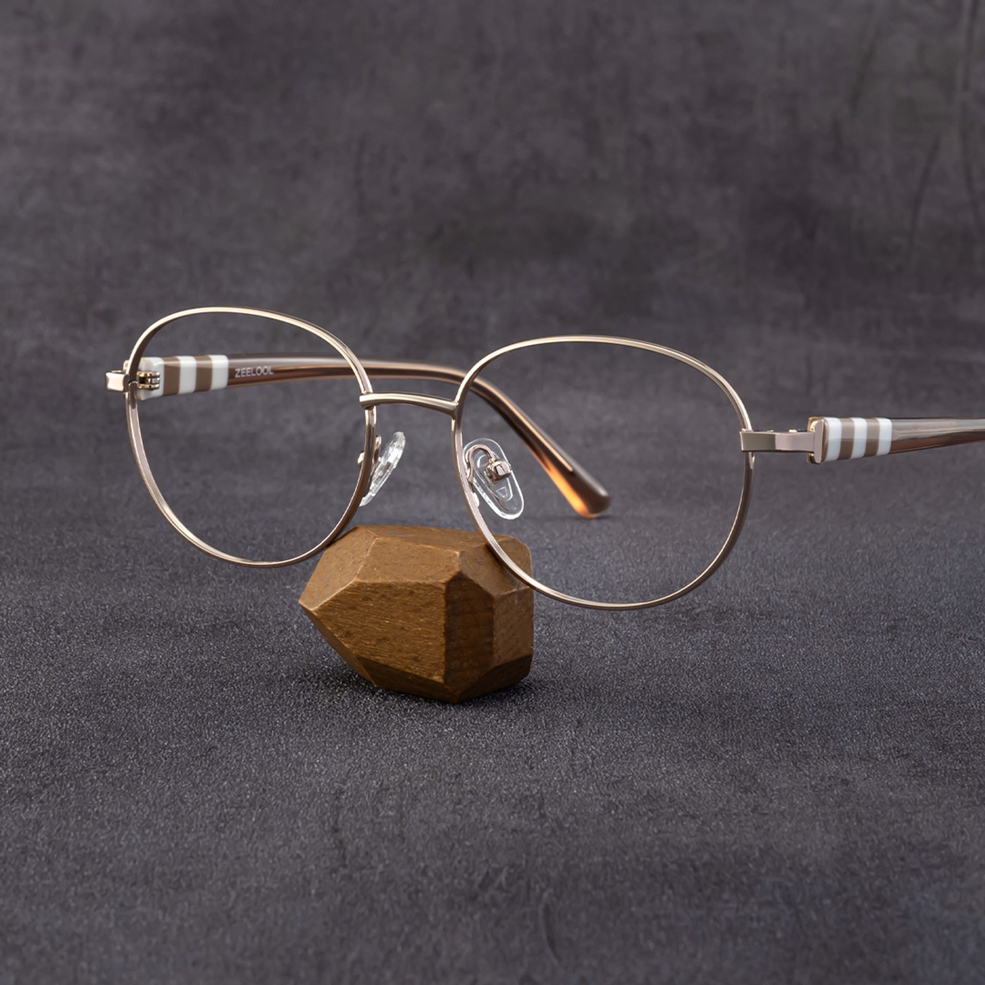 Willa Oval Light gold Frame Eyeglasses for Woman| ZEELOOL0