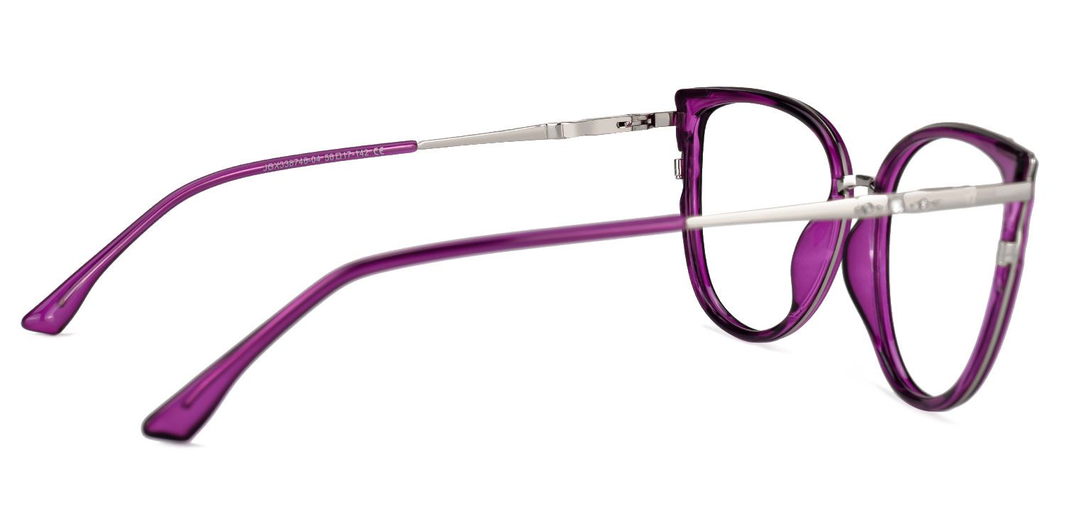 Estrada Cateye Purple Eyeglasses with Mixed Materials -Zeelool3