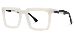 Leblanc Rectangle White Glasses2