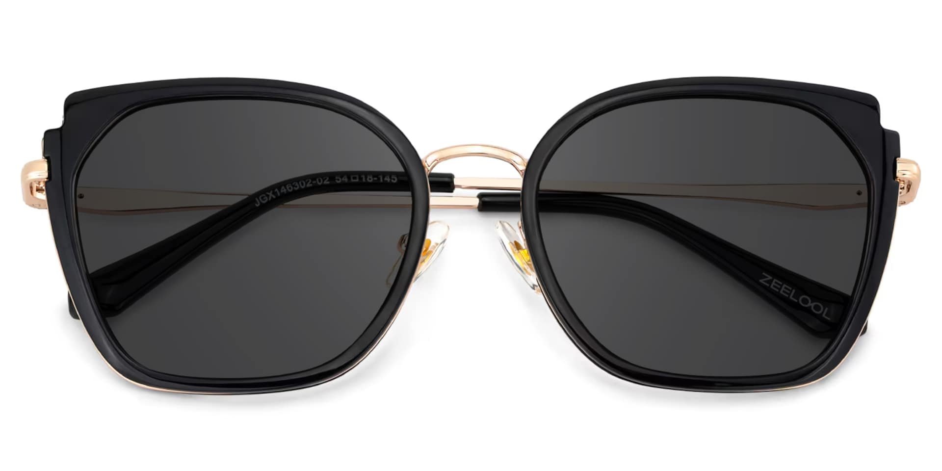 Black Metal Frame Glasses With Wide Size For Women1