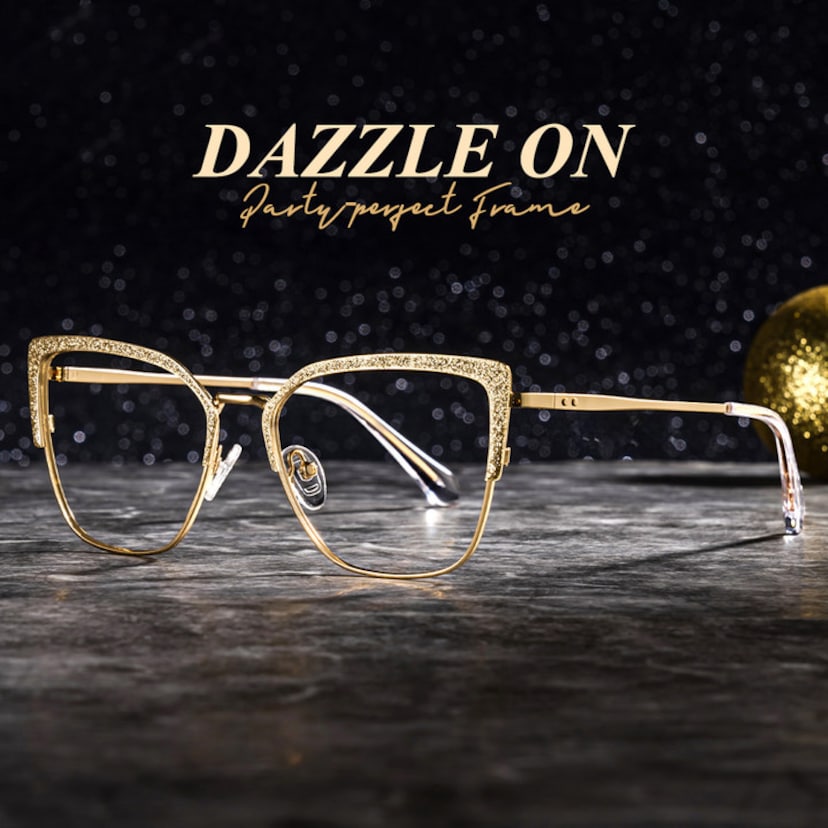 Javier Rectangle Gold Glasses