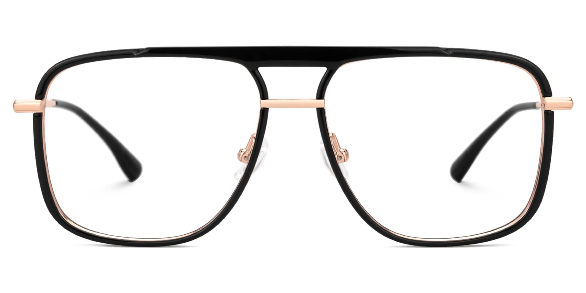 Caudle Black Eyeglasses with Aviator Design0