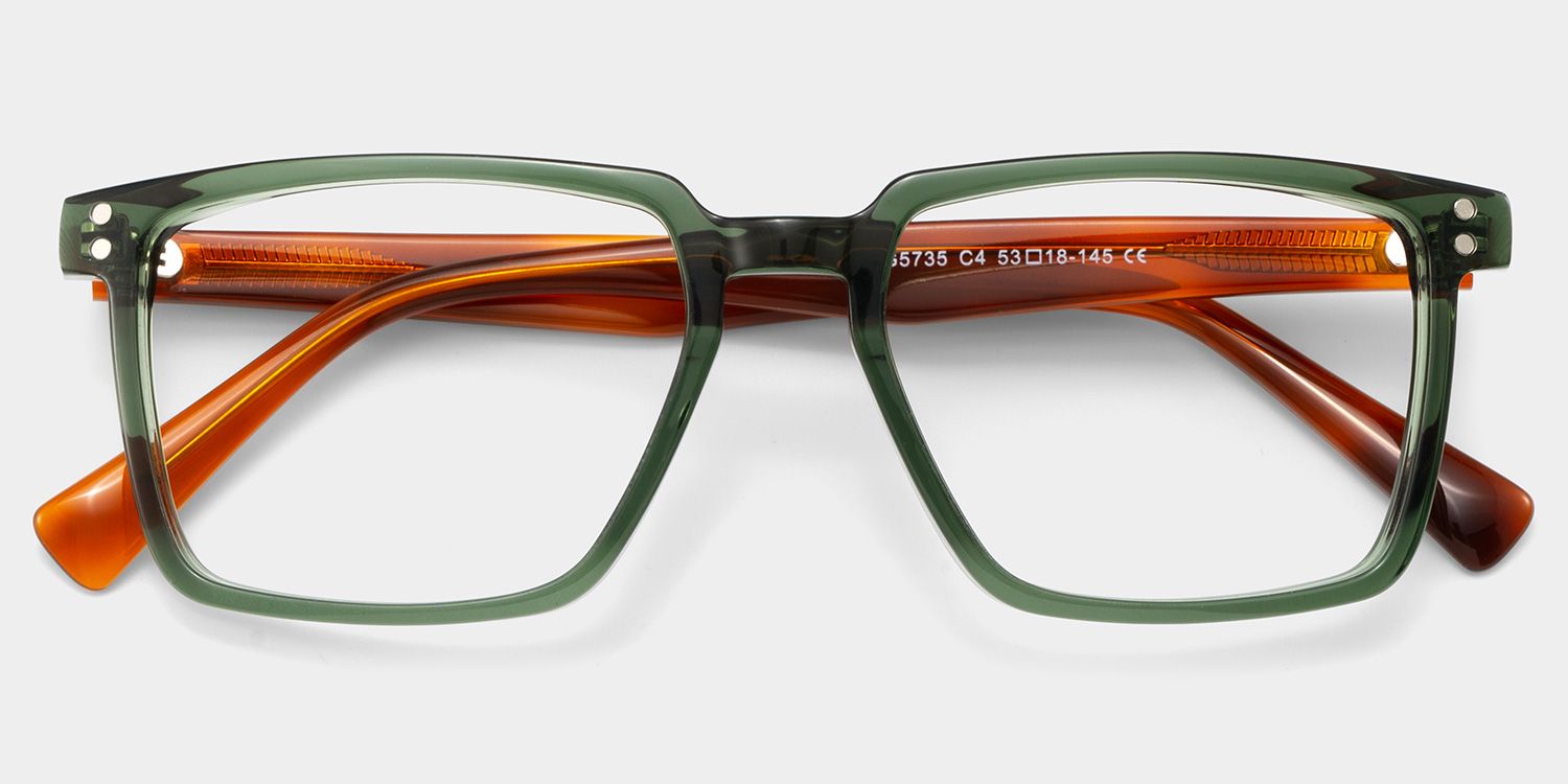 Griffin Green Brown Frame Glasses with Rectangle Frame Online | ZEELOOL2