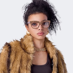 Yaniska Square Leopard Glasses6