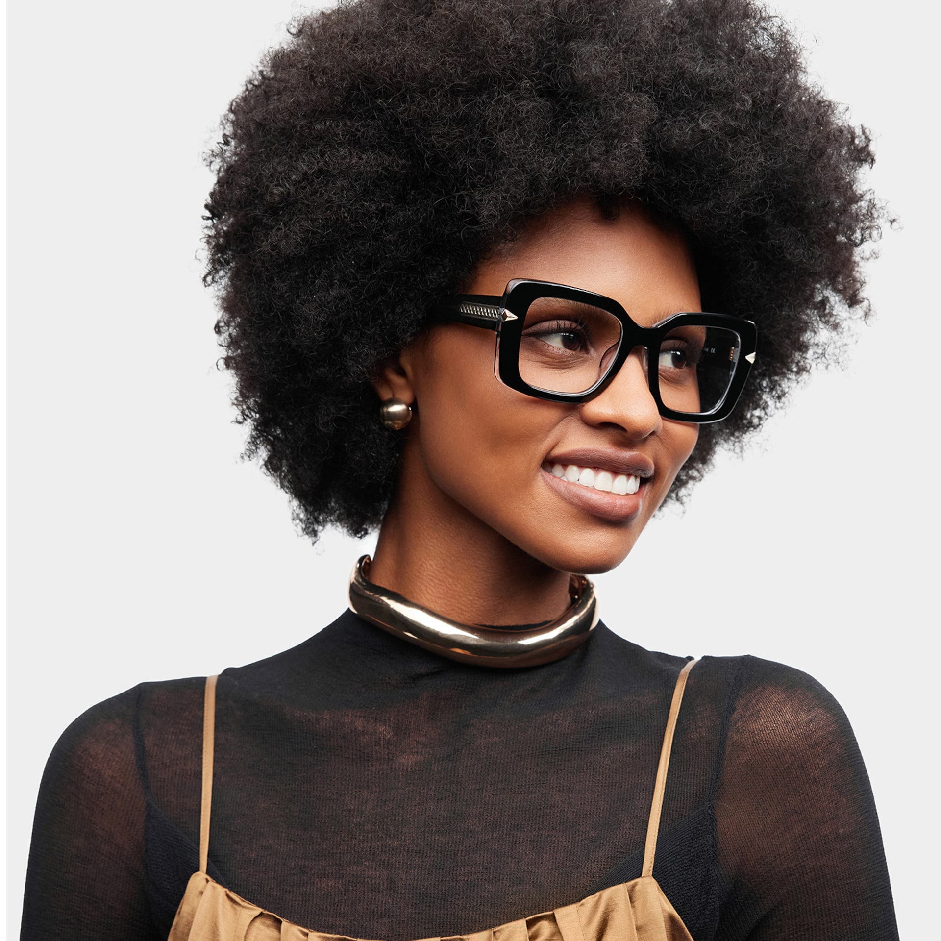 Neon Black Frame Prescription Glasses with Square Shape | ZEELOOL1