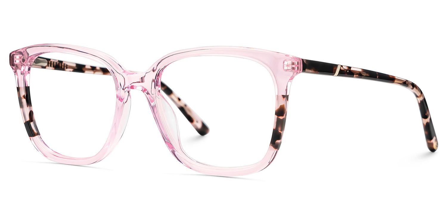 Finnley Acetate Pink Frame Glasses with Square Shape | Zeelool3