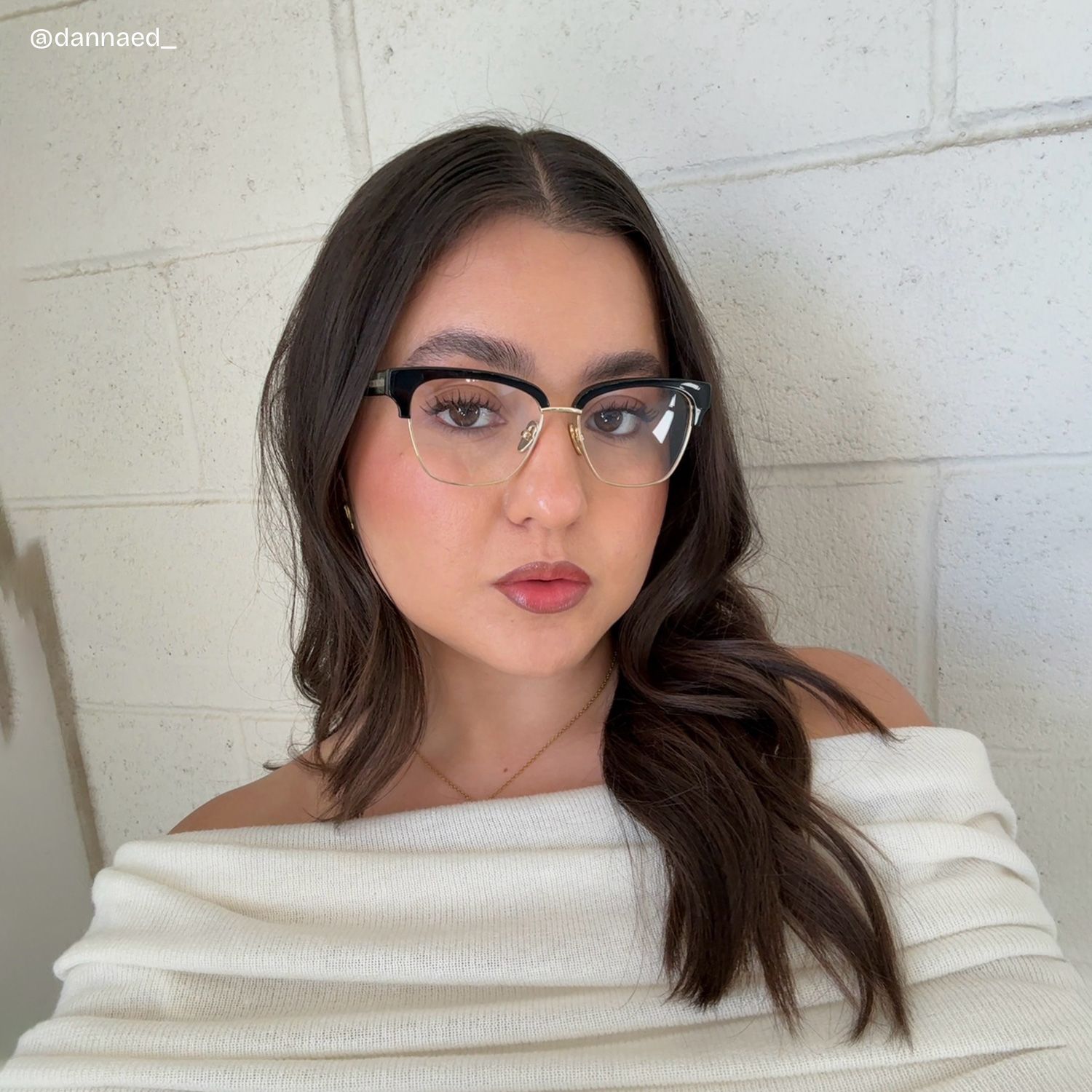 Browline Black Gold Eyeglasses- Ellis Mixed Frame Glasses7