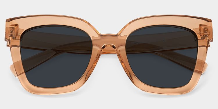 Malcolm Square Beige-Clear Sunglasses