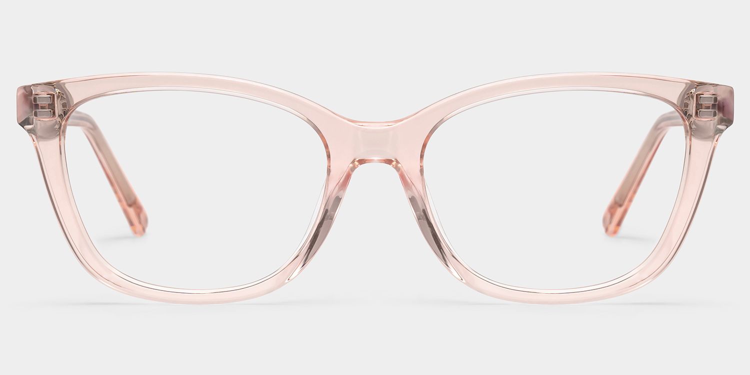 Cassia Pink Jentle Garden Rectangle Acetate Glasses | ZEELOOL