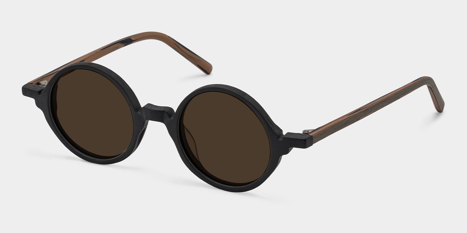Otto Round Style Black Frame Sunglasses | ZEELOOL