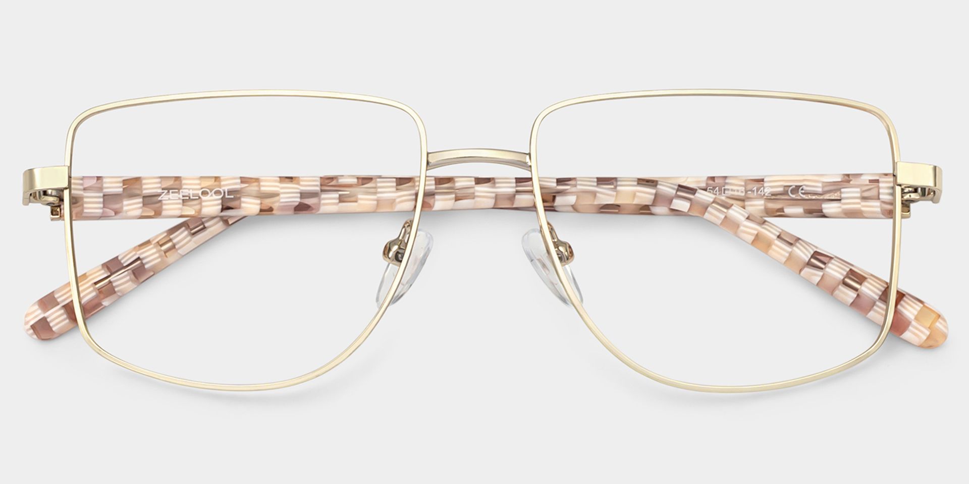 Geometric Gold pattern Eyeglasses- Felicity Metal Frame Glasses4