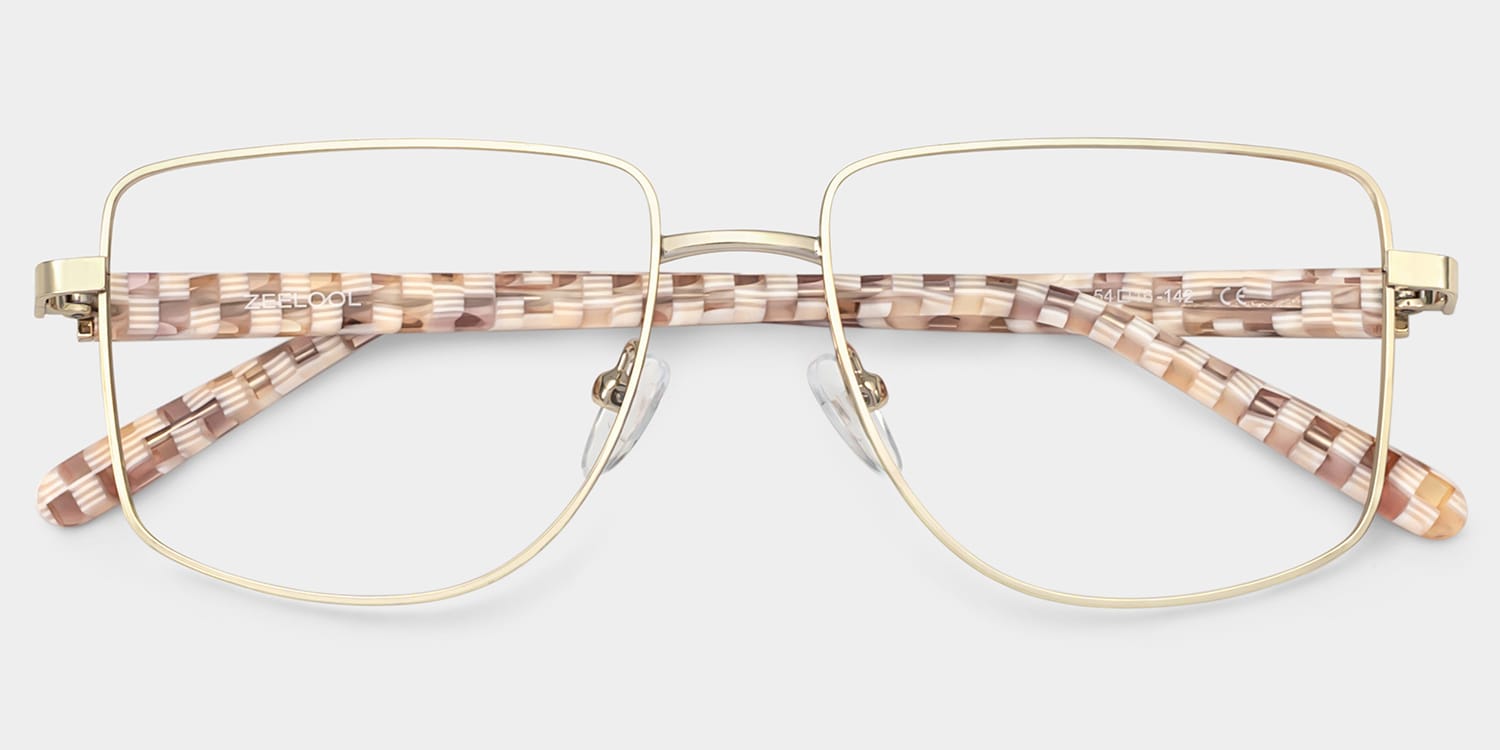 Felicity Geometric Gold Pattern Glasses4