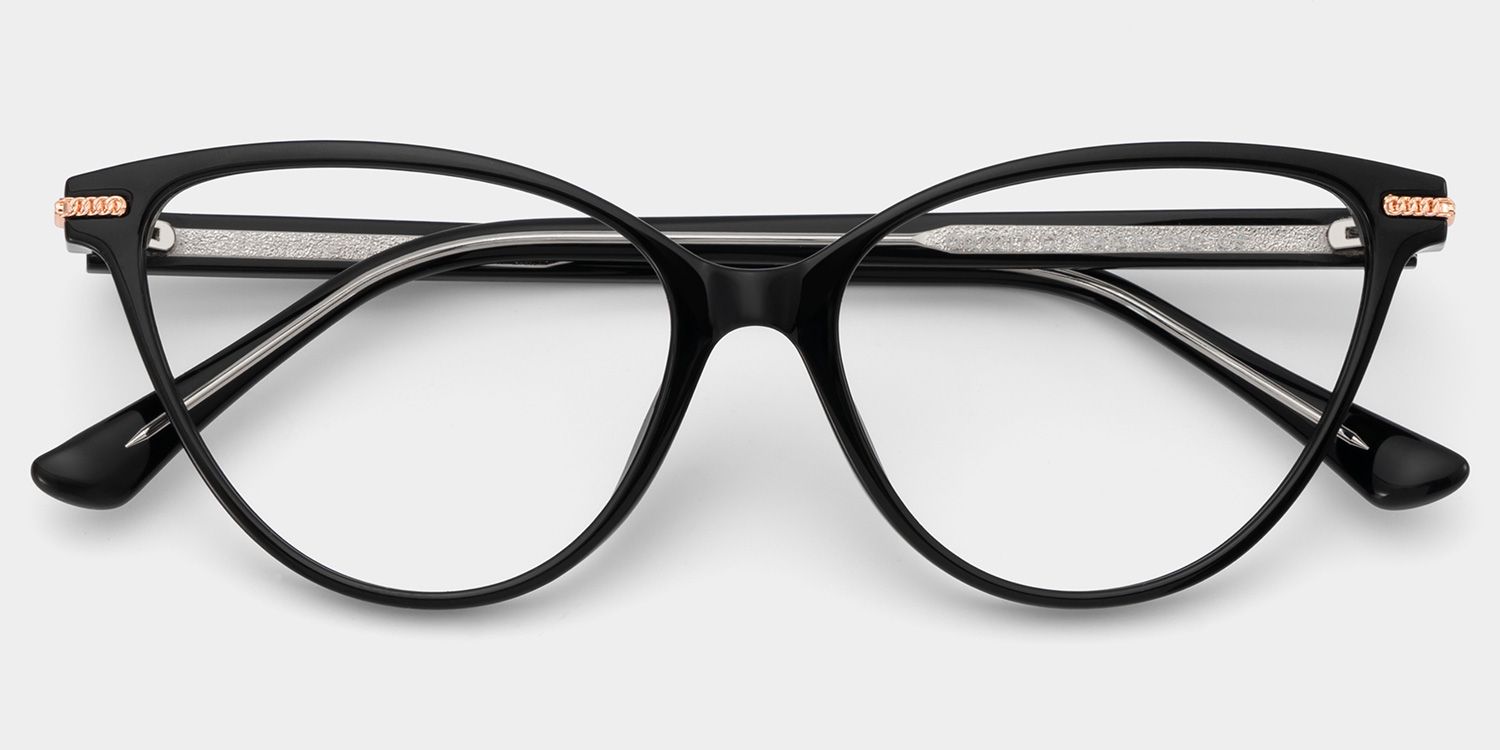 Jagger Black Frame Glasses with Cat eye Frame Online | ZEELOOL
