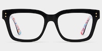 Zinnia Rectangle Black Glasses1