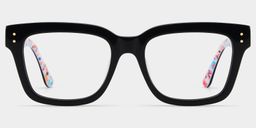 Zinnia Rectangle Black Glasses4